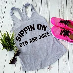 NEW Sippin on Gym and Juice Tank Top. S,M,L,XL